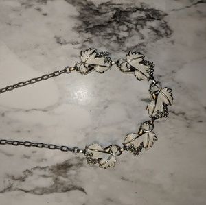 White 60s vintage costume necklace